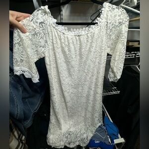 Off the shoulder white dress